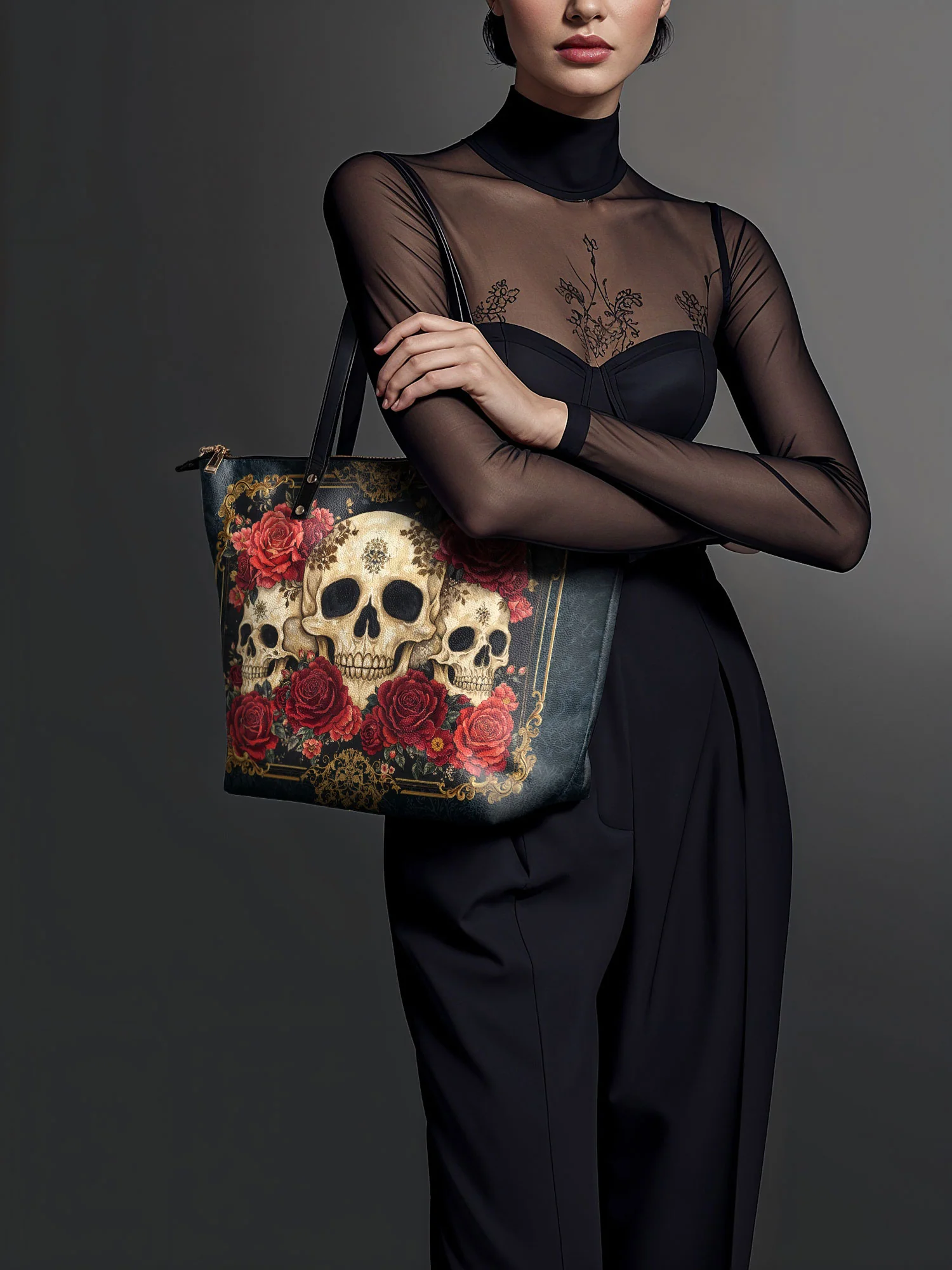 "Bloodrose" Leather Tote Bag - Image 3