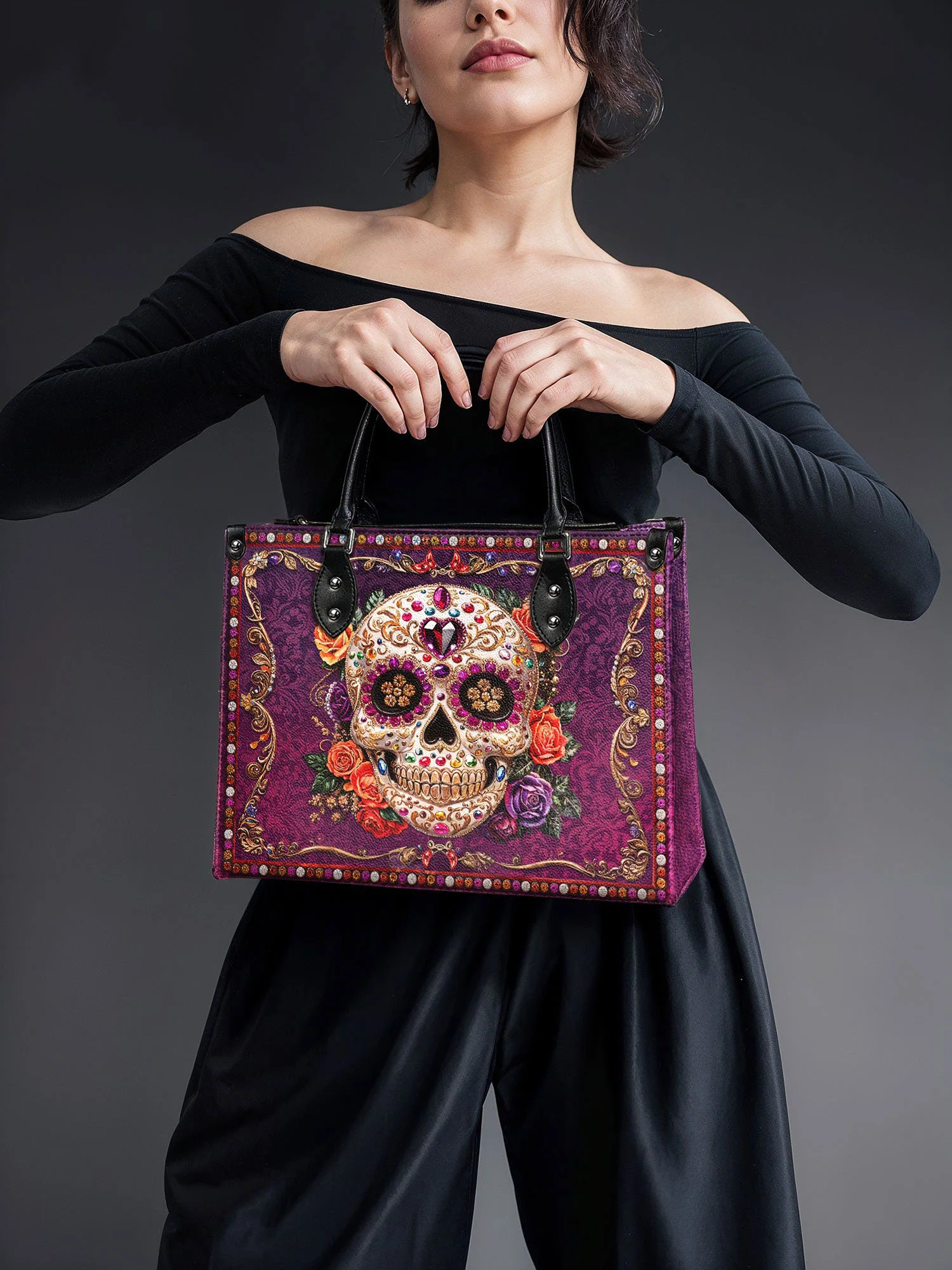 "Catrinelle" - Black Interior - Leather Handbag - Image 3