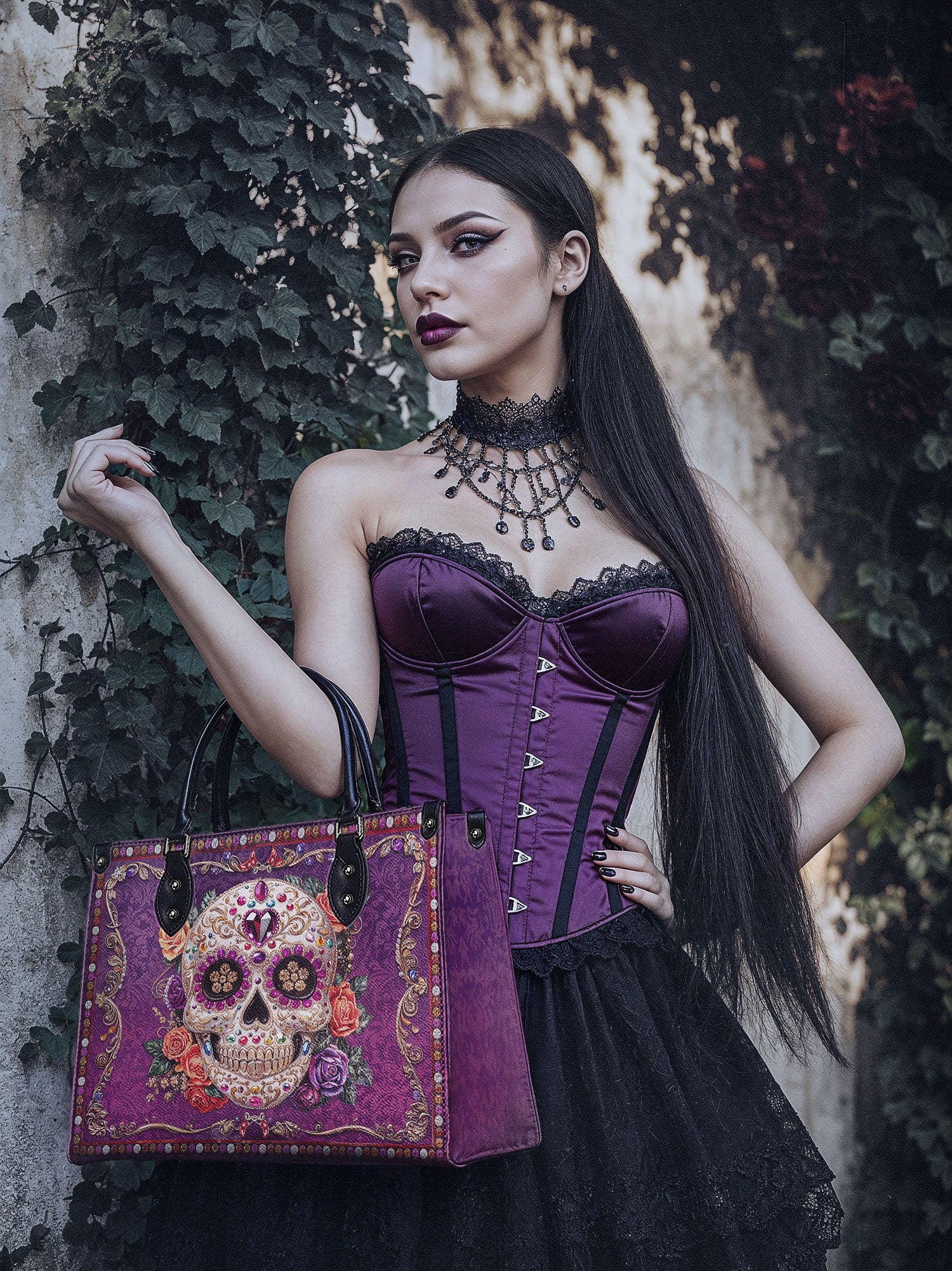 "Catrinelle" - Black Interior - Leather Handbag - Image 5