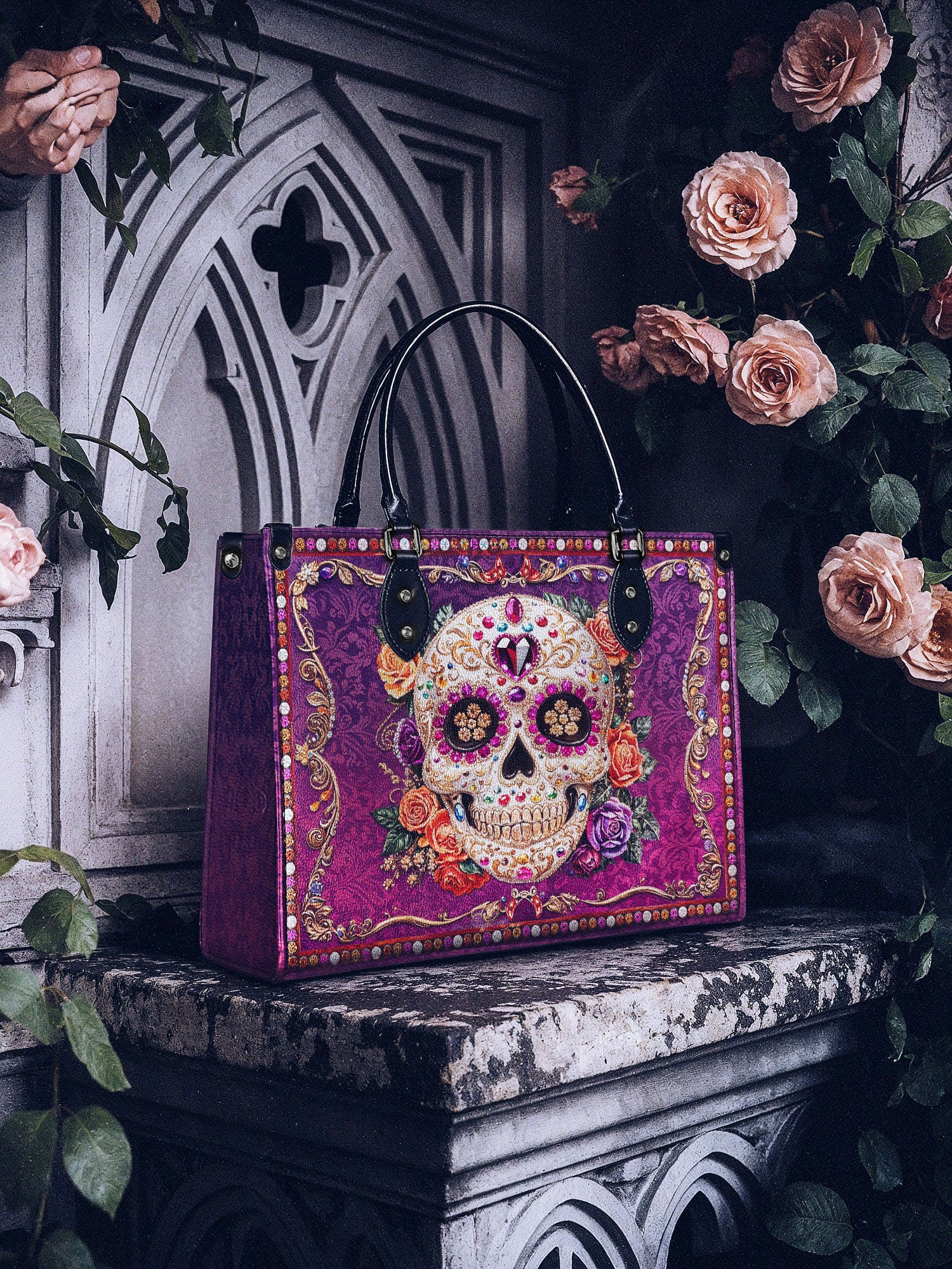 "Catrinelle" - Black Interior - Leather Handbag - Image 6