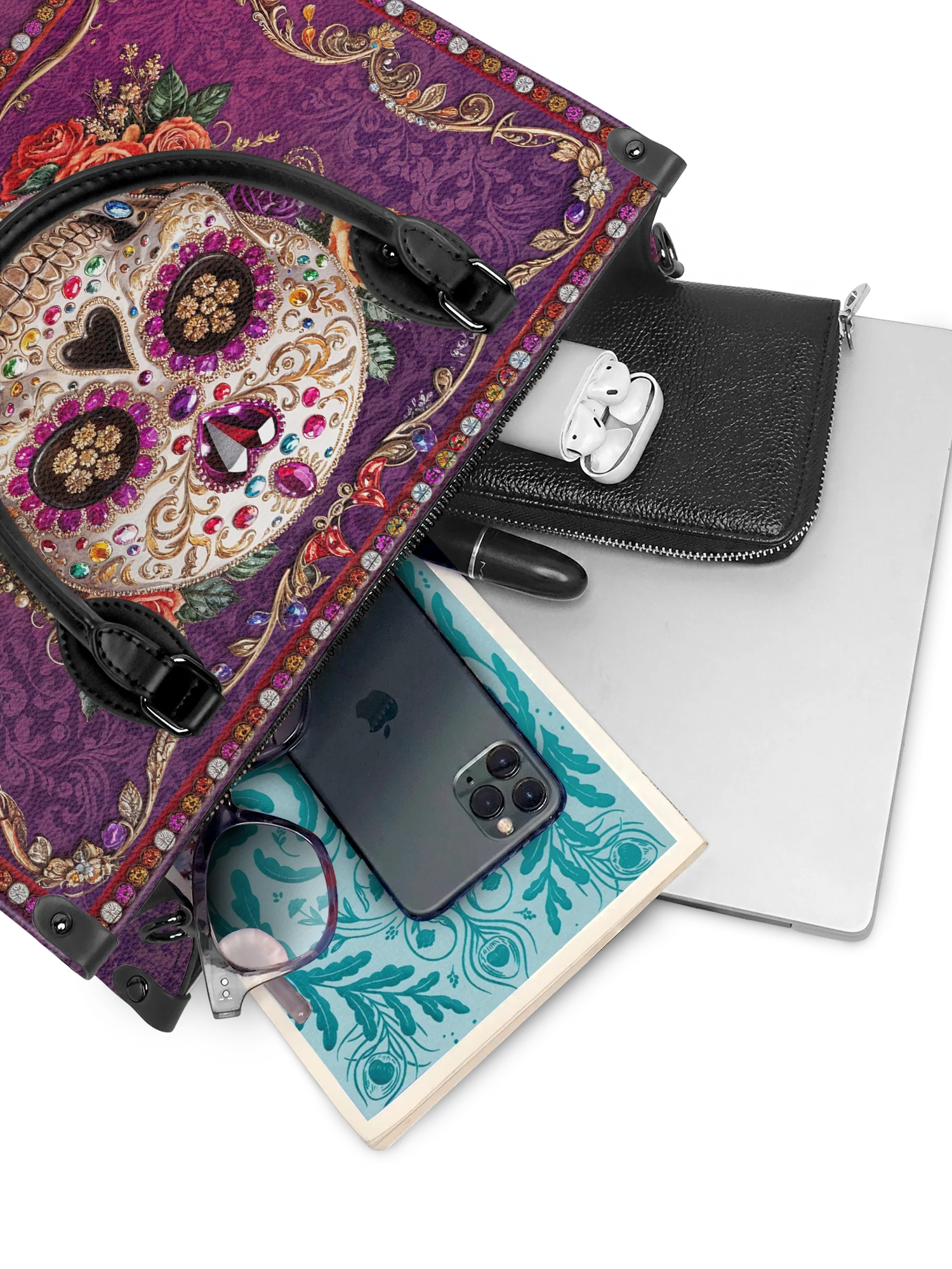 "Catrinelle" - Black Interior - Leather Handbag - Image 8