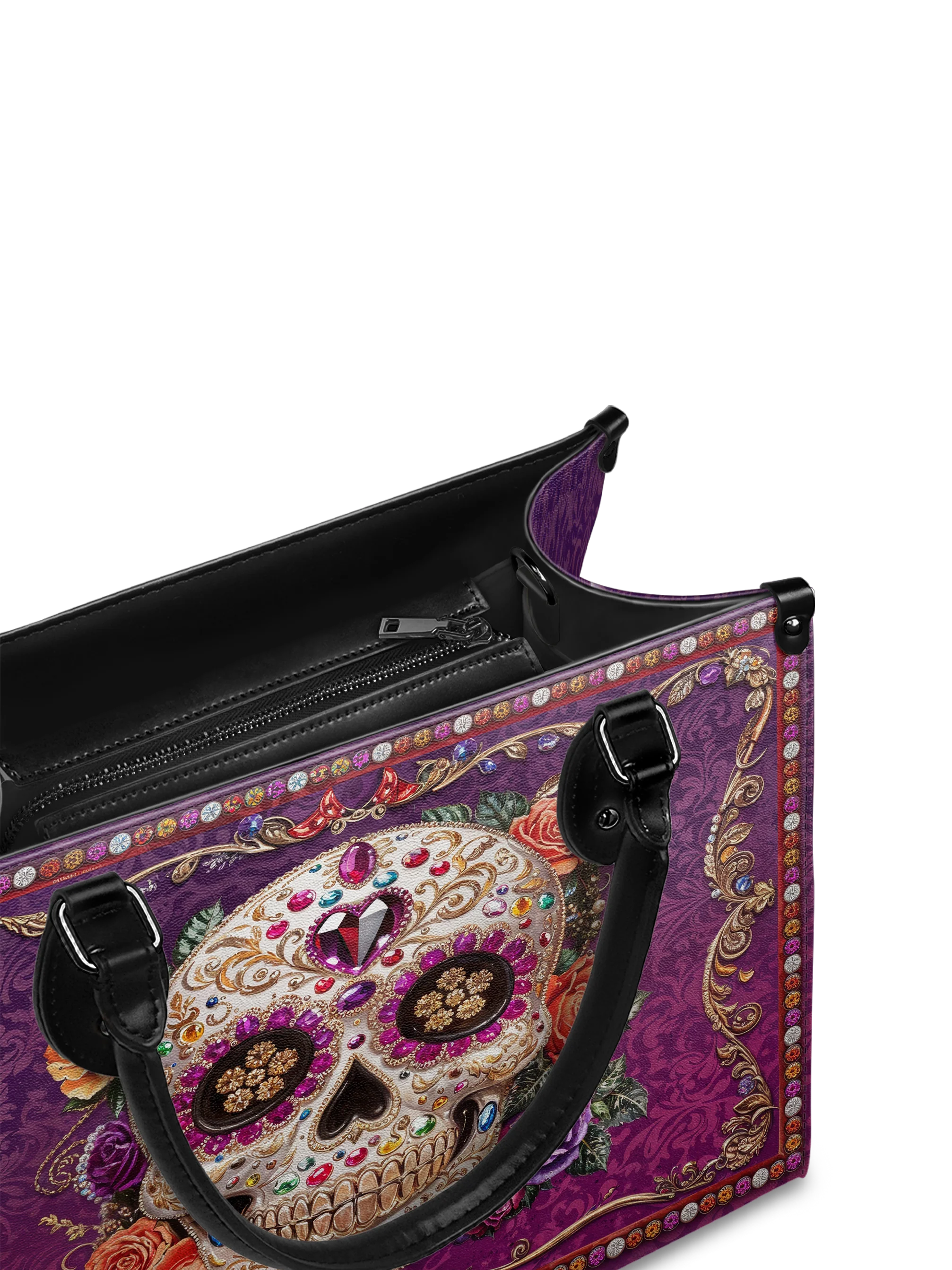 "Catrinelle" - Black Interior - Leather Handbag - Image 9