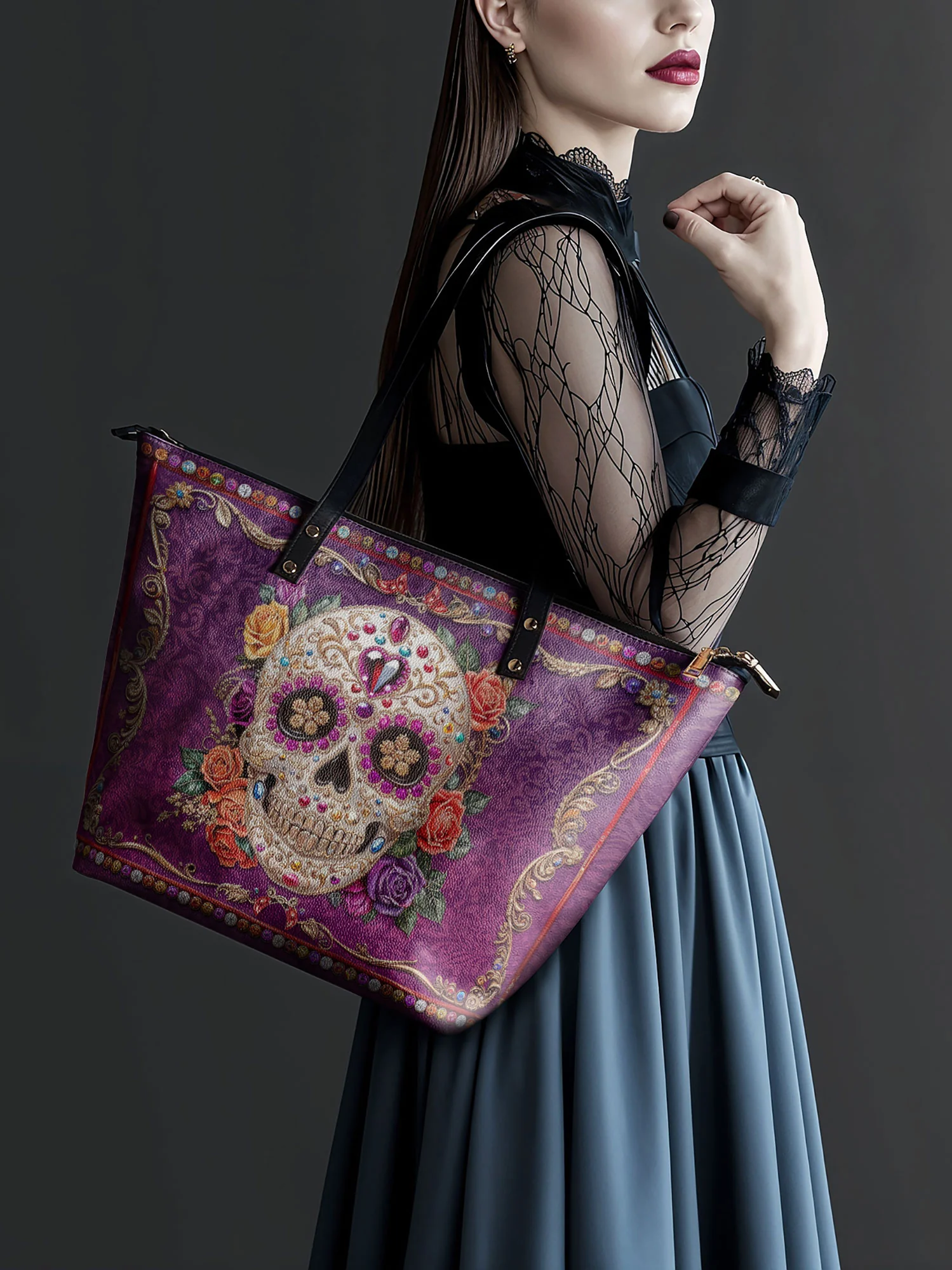 "Catrinelle" Leather Tote Bag - Image 3