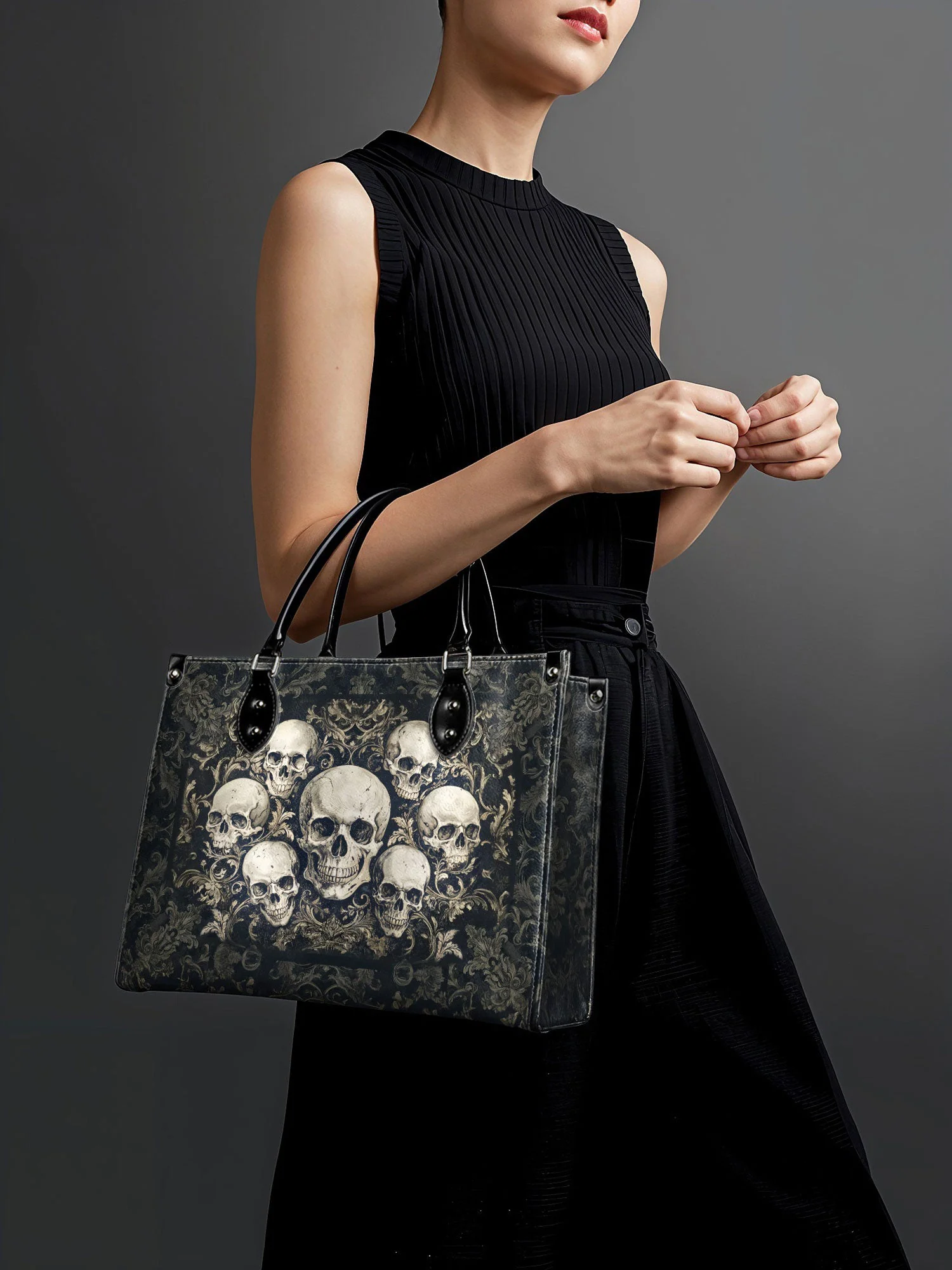 "Deathmark" - Black Interior - Leather Handbag - Image 3