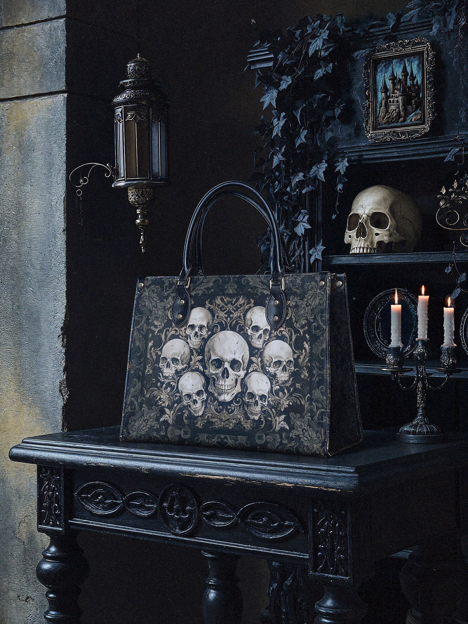 "Deathmark" - Black Interior - Leather Handbag - Image 6