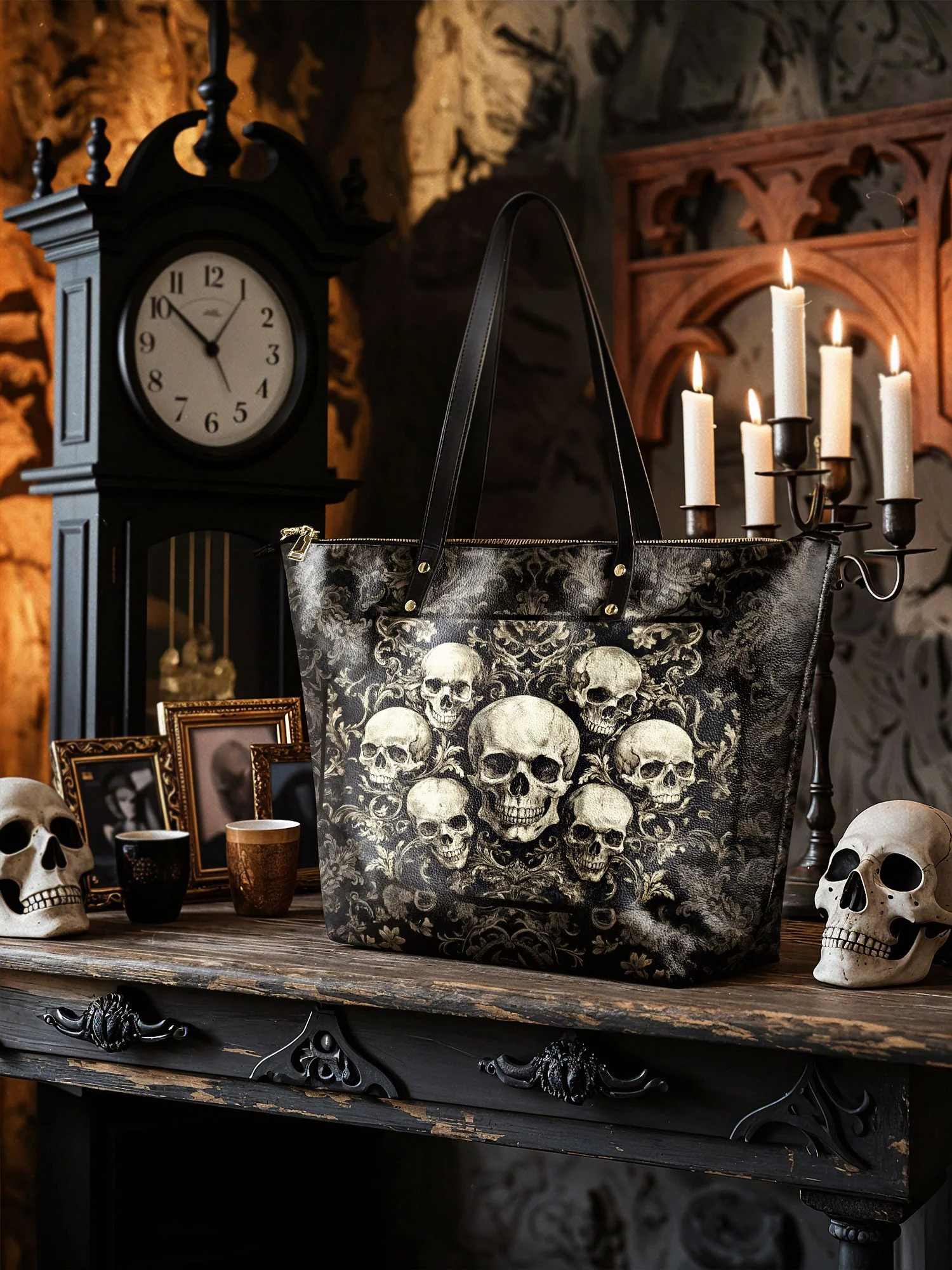 "Deathmark" Leather Tote Bag - Image 4