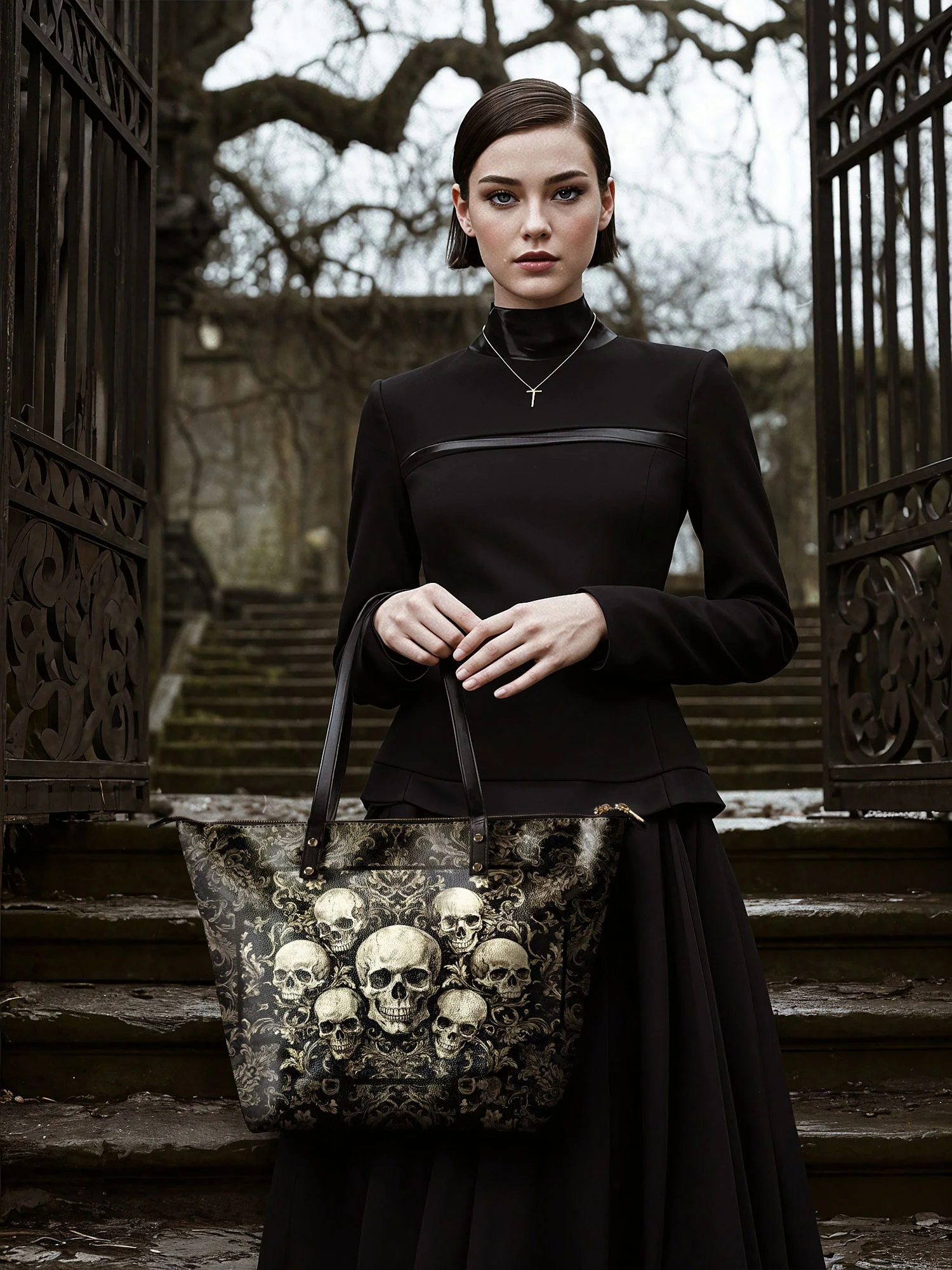 "Deathmark" Leather Tote Bag - Image 5