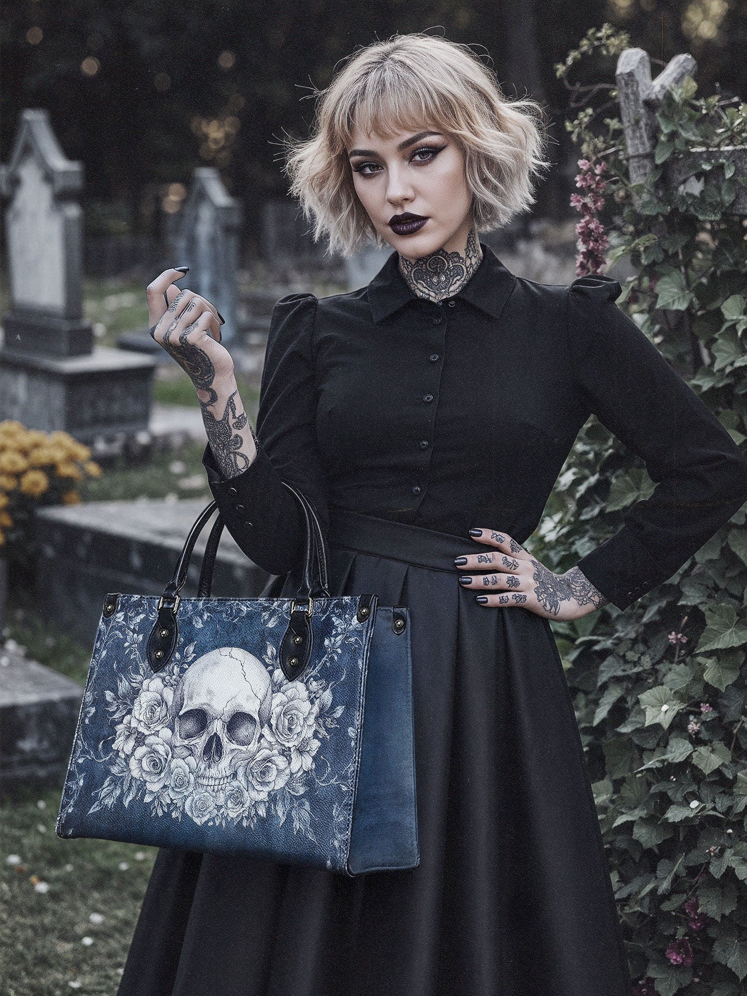 "Frostmourne" - Black Interior - Leather Handbag - Image 5