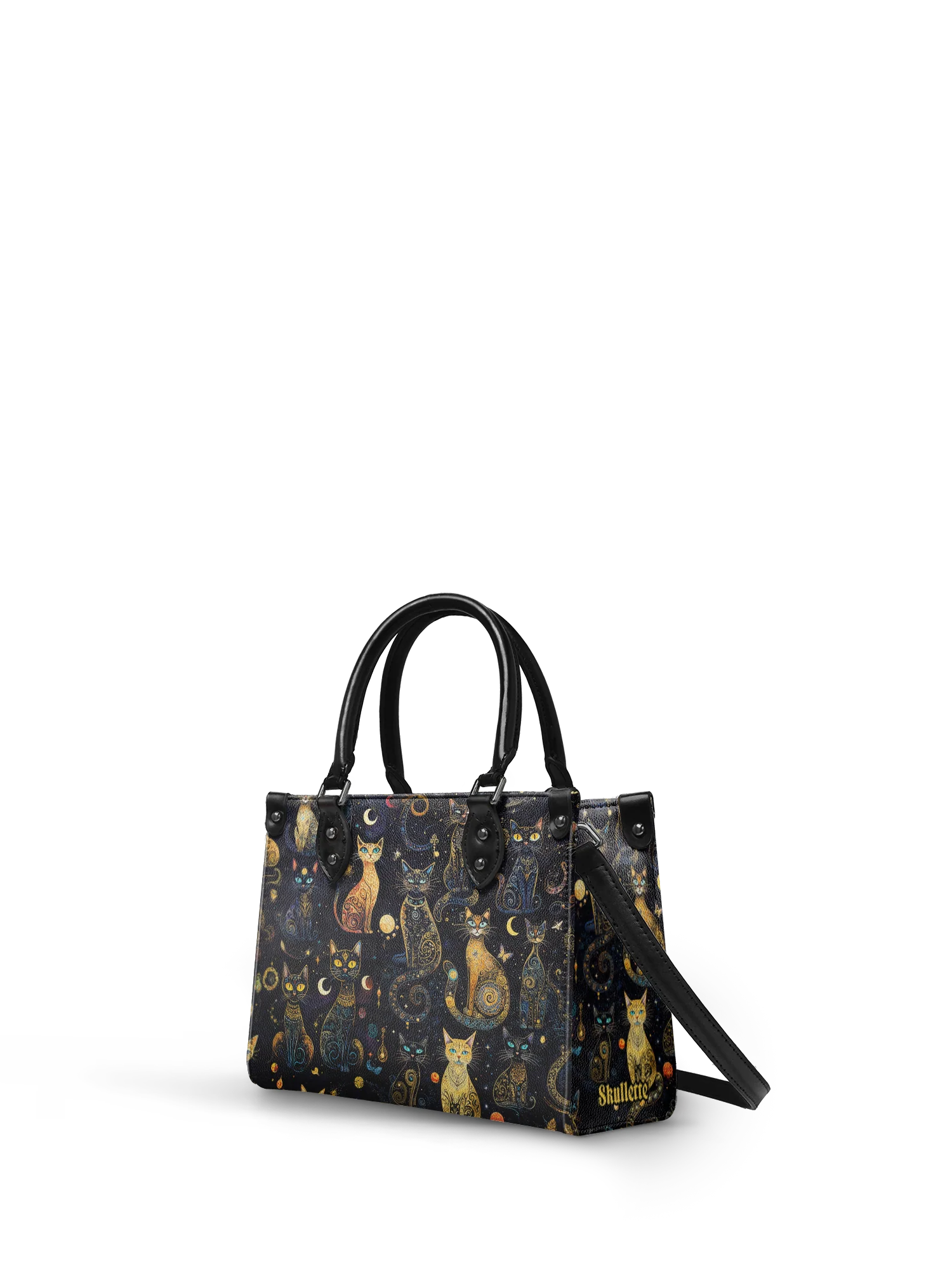 "Lunacat" - Black Interior - Small Leather Handbag - Image 5