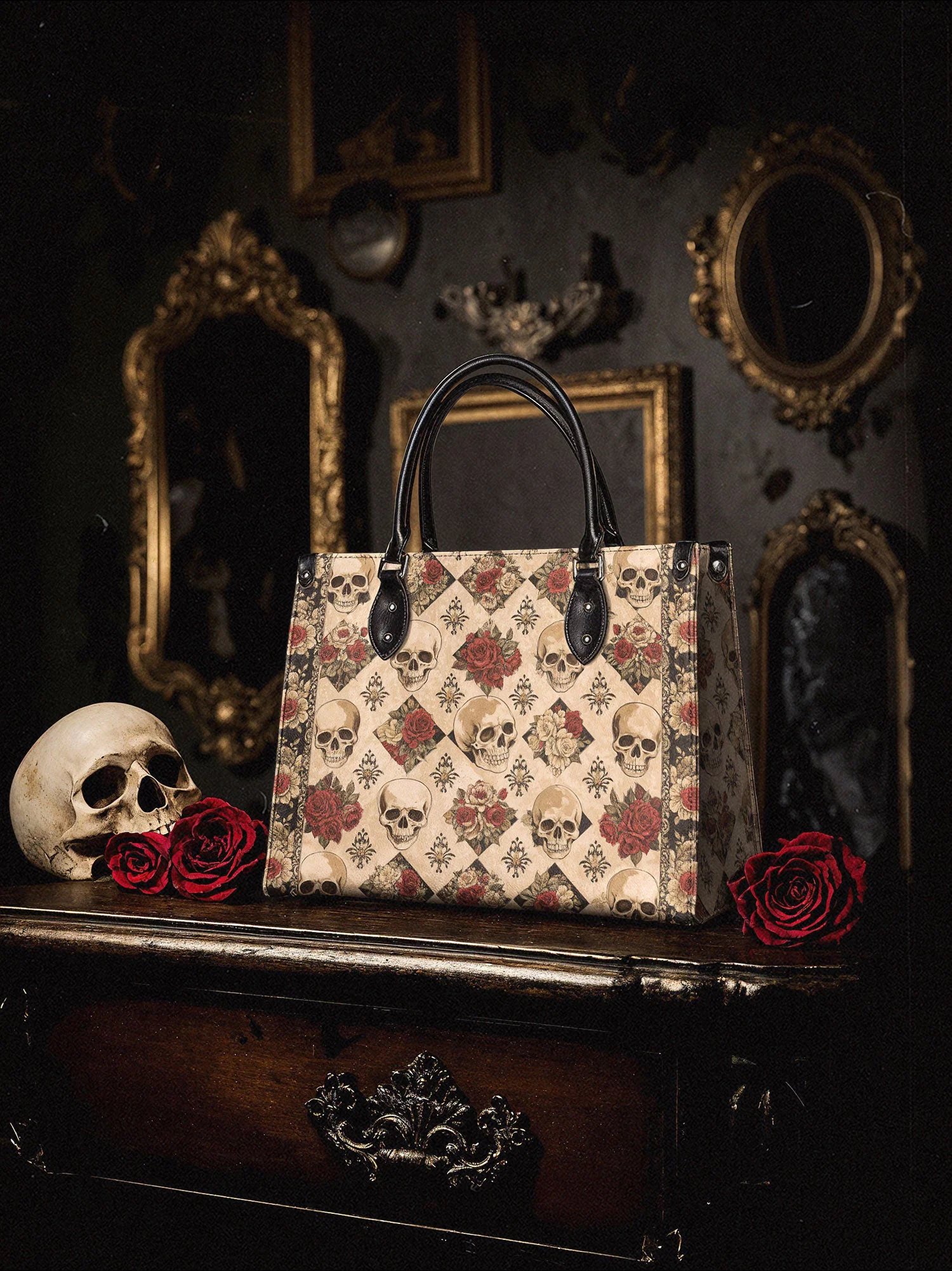 "Mournaire" - Black Interior - Leather Handbag - Image 6