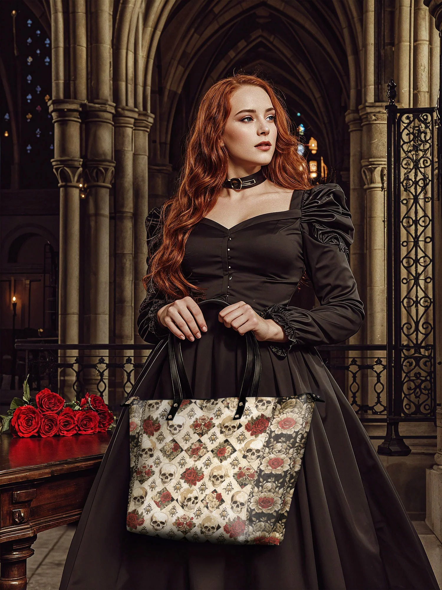 "Mournaire" Leather Tote Bag - Image 5