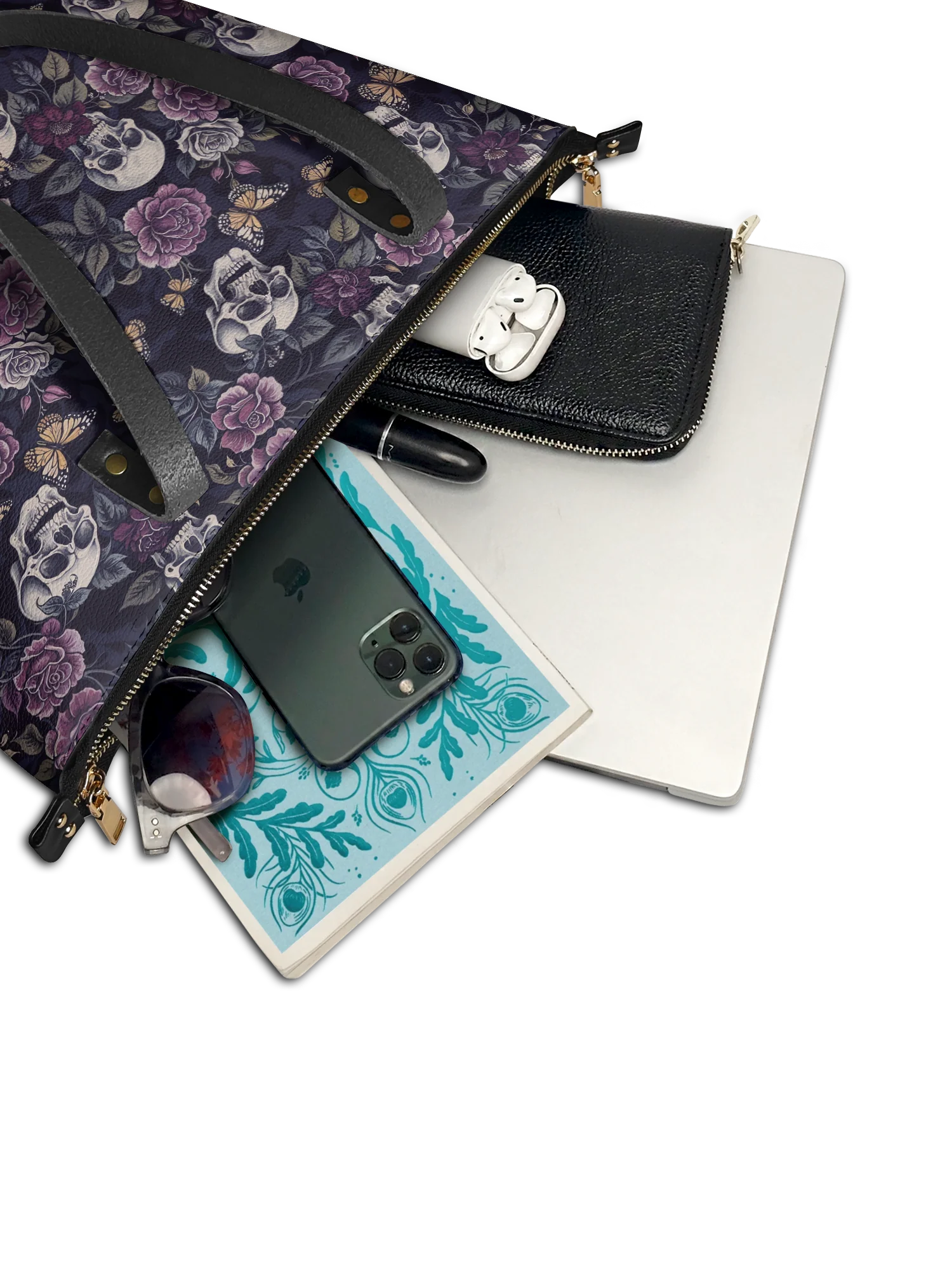 "Noctaflora" Leather Tote Bag - Image 7