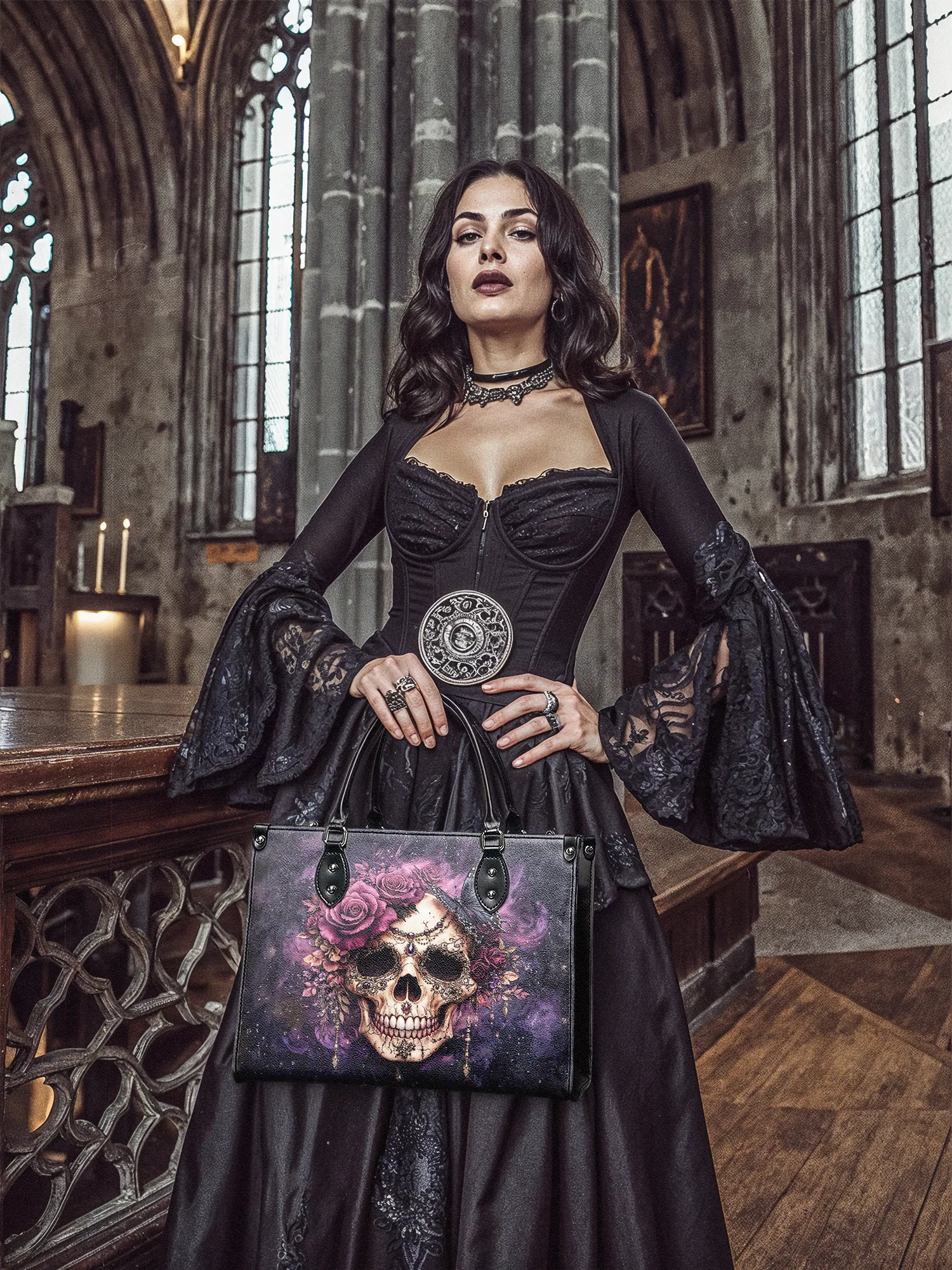 "Noxaria" - Black Interior - Leather Handbag - Image 4