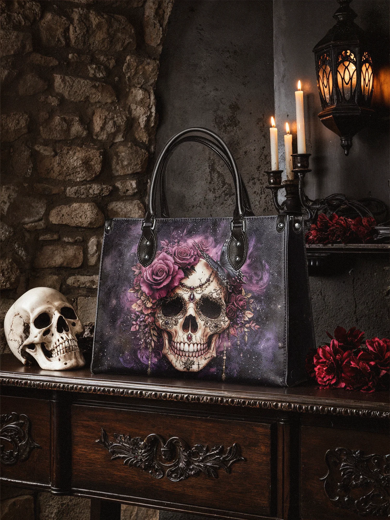 "Noxaria" - Black Interior - Leather Handbag - Image 5