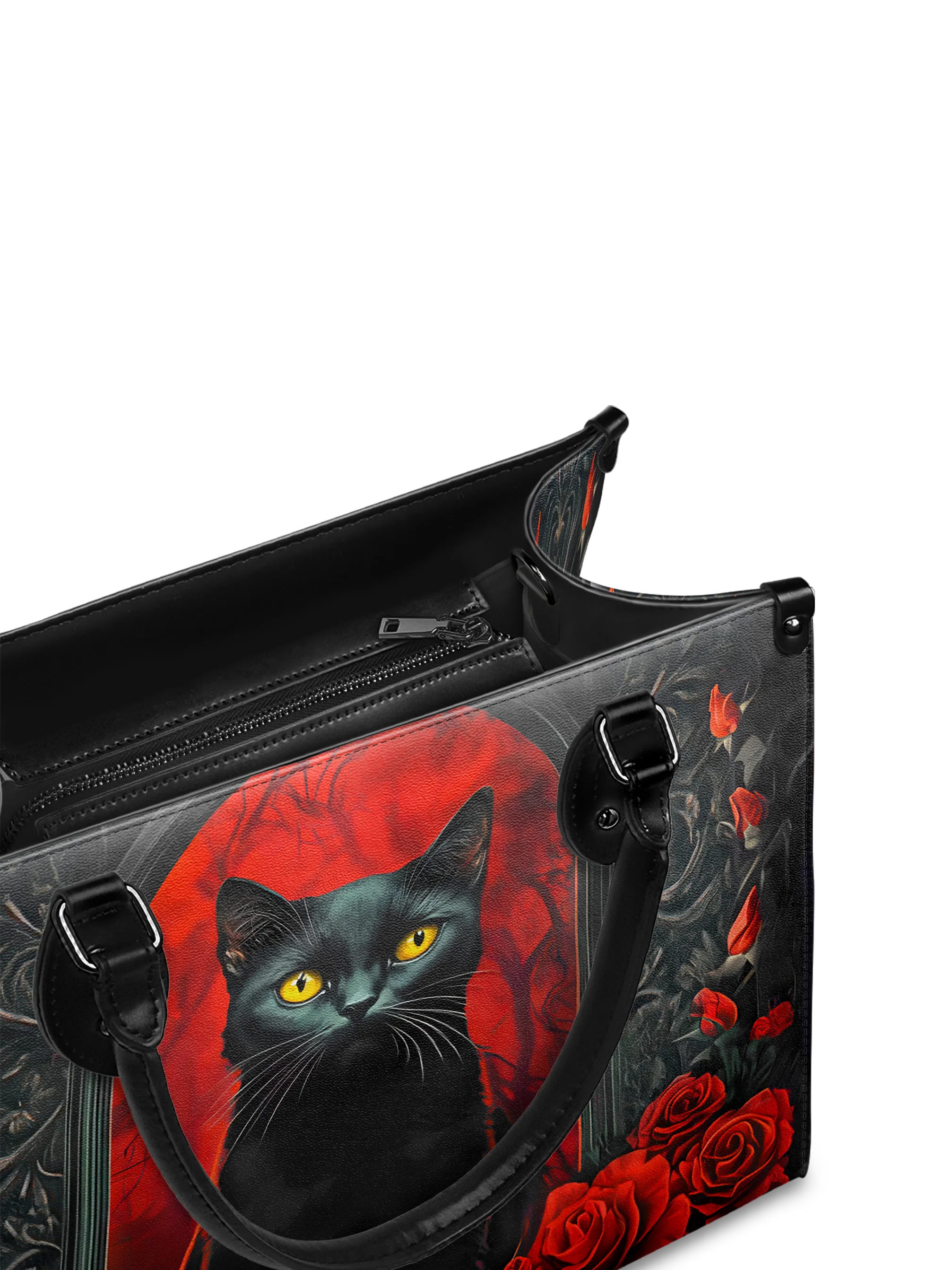 "Nyxrose" - Black Interior - Leather Handbag - Image 8