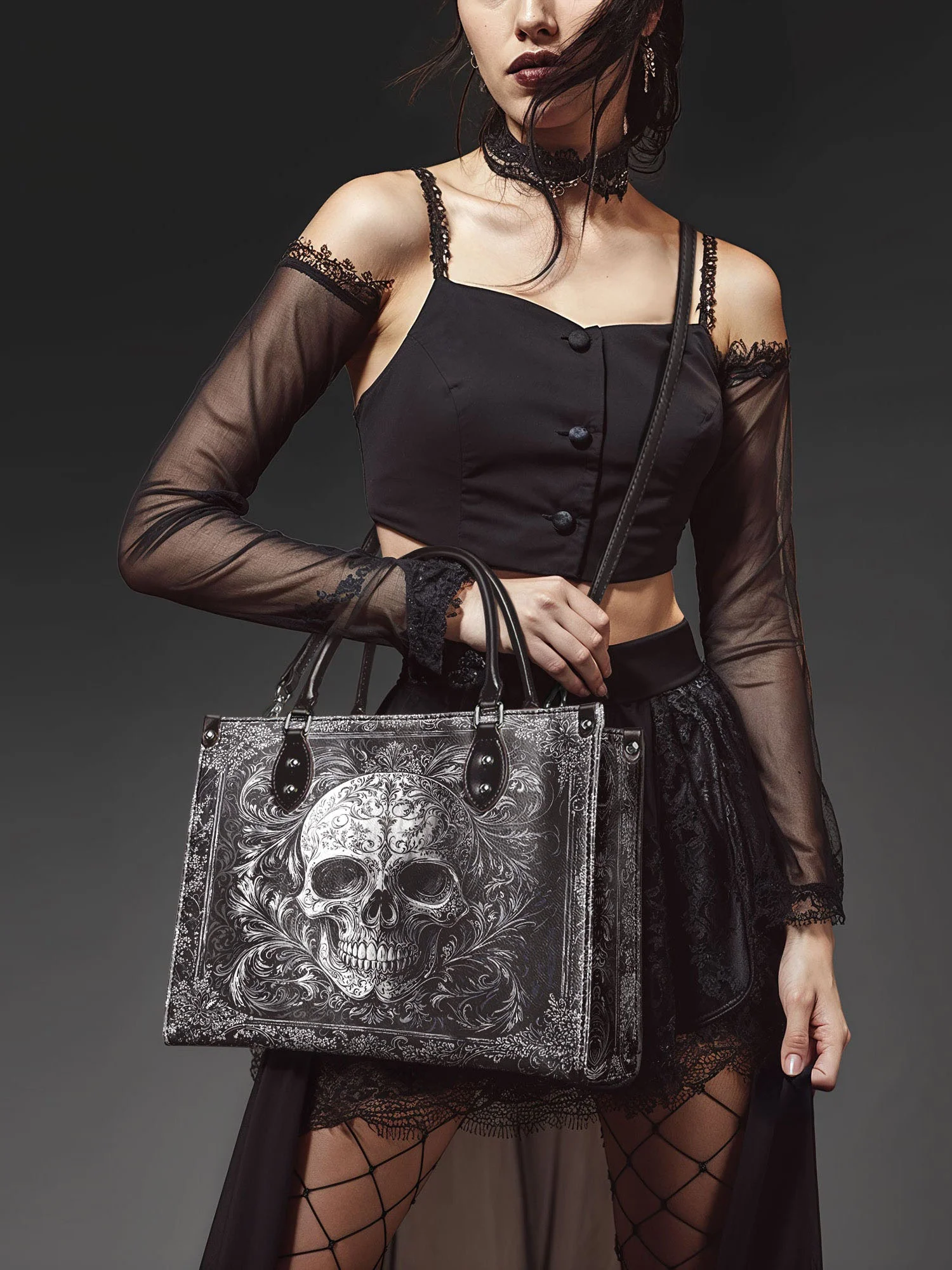 "Obscuria" - Black Interior - Leather Handbag - Image 3