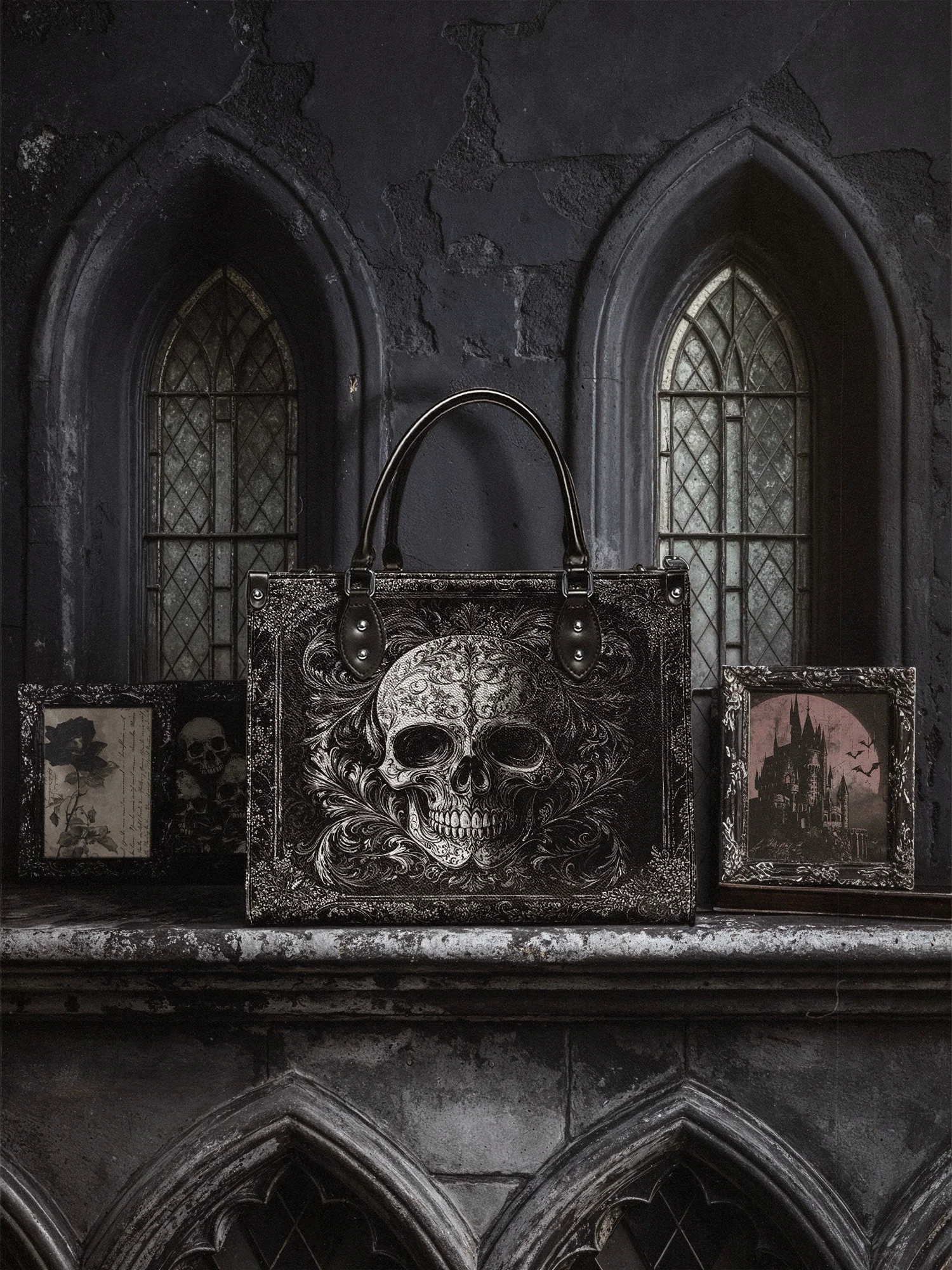 "Obscuria" - Black Interior - Leather Handbag - Image 5