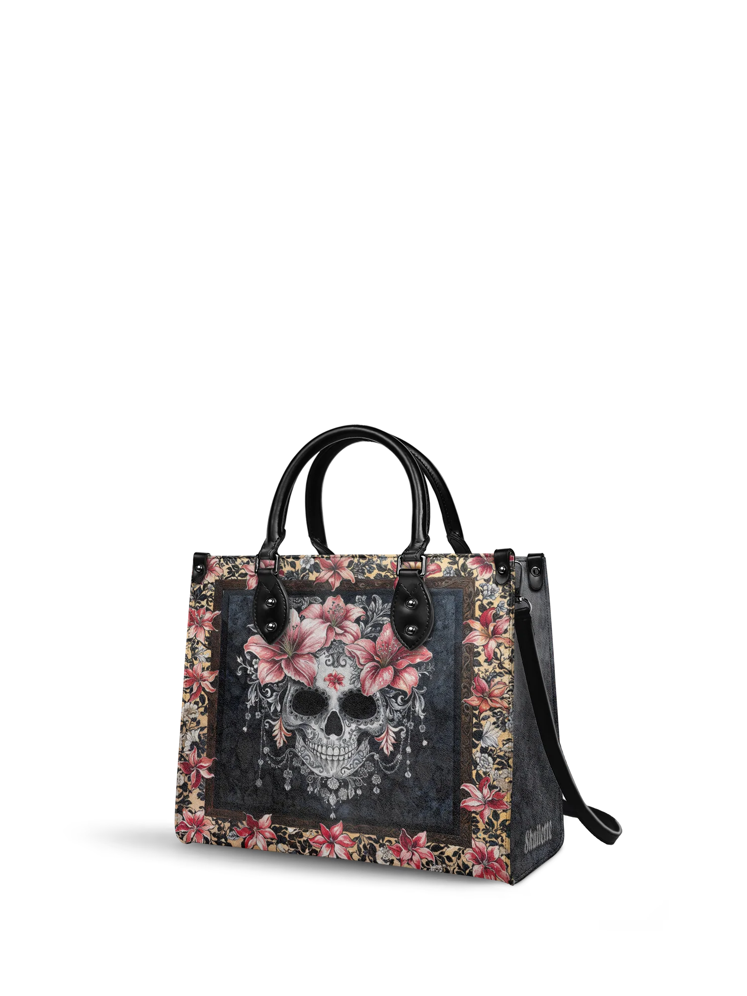 "Roselace" - Black Interior - Leather Handbag - Image 7