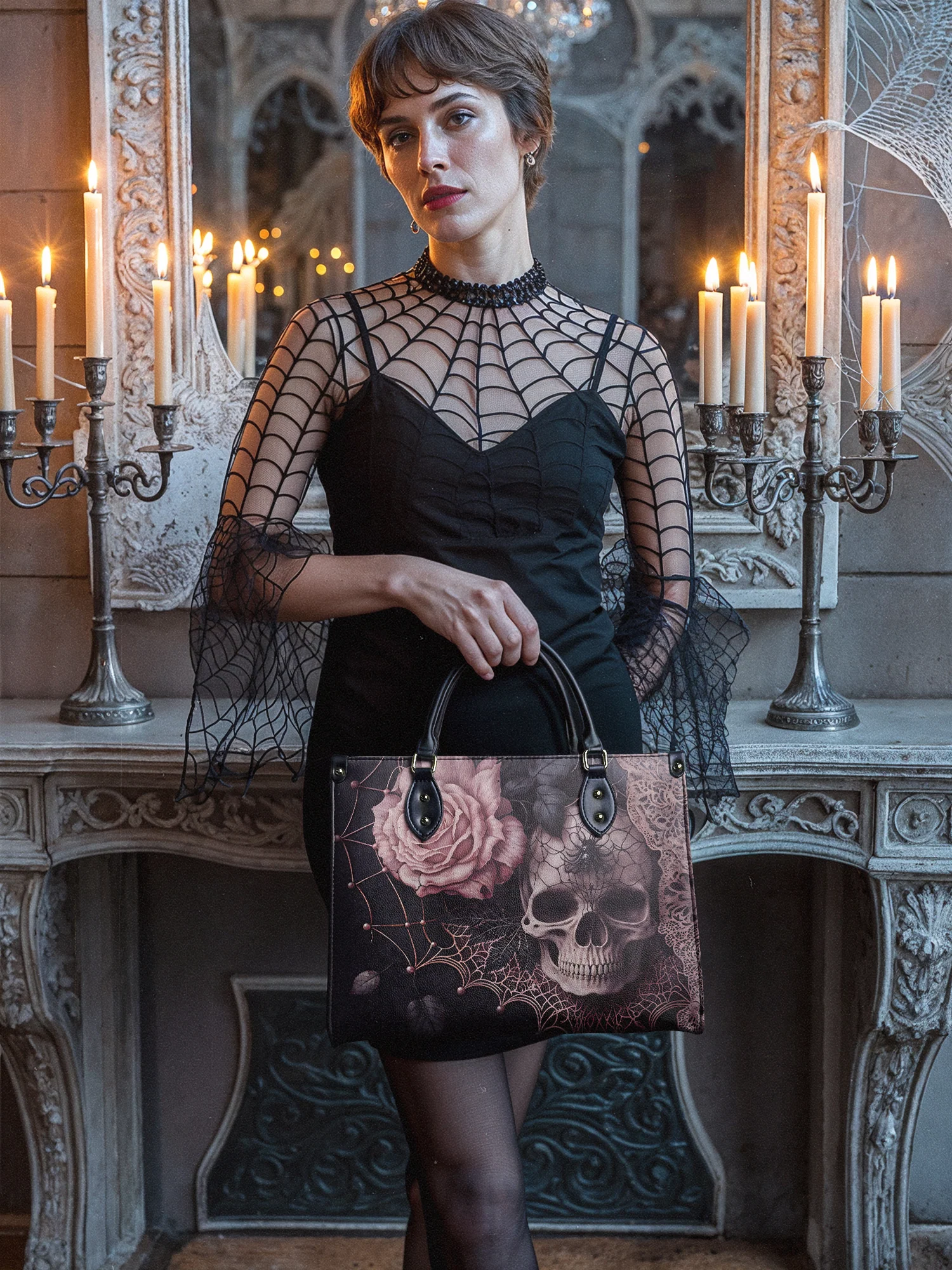 "Venomina" - Black Interior - Leather Handbag - Image 4