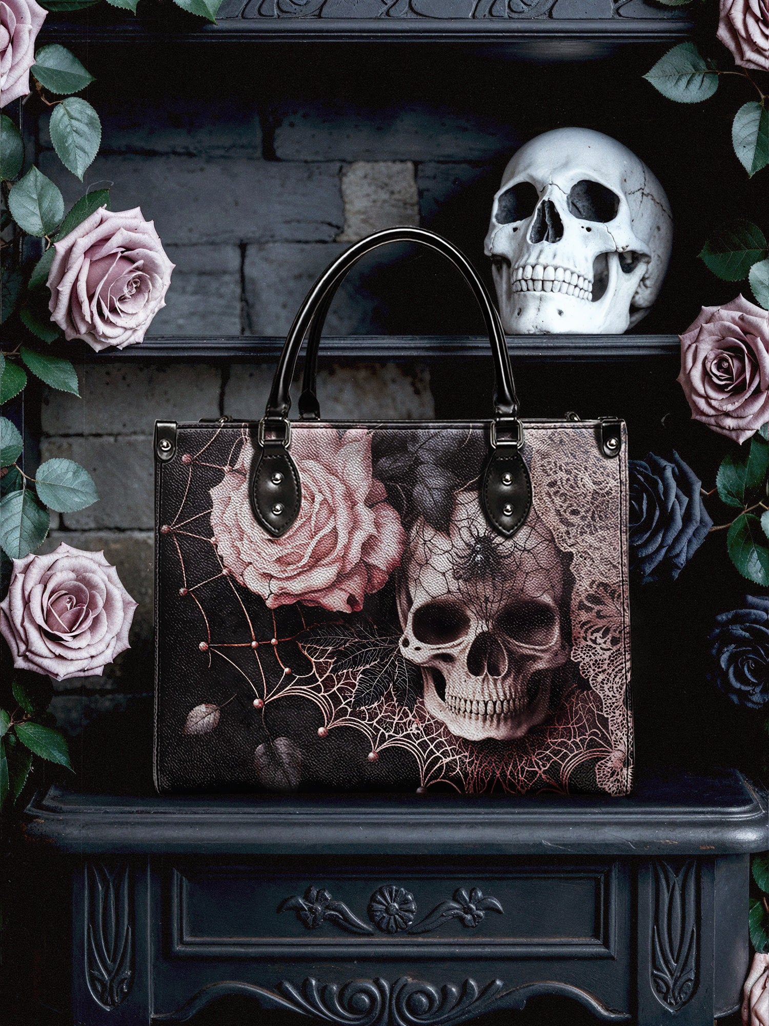 "Venomina" - Black Interior - Leather Handbag - Image 5