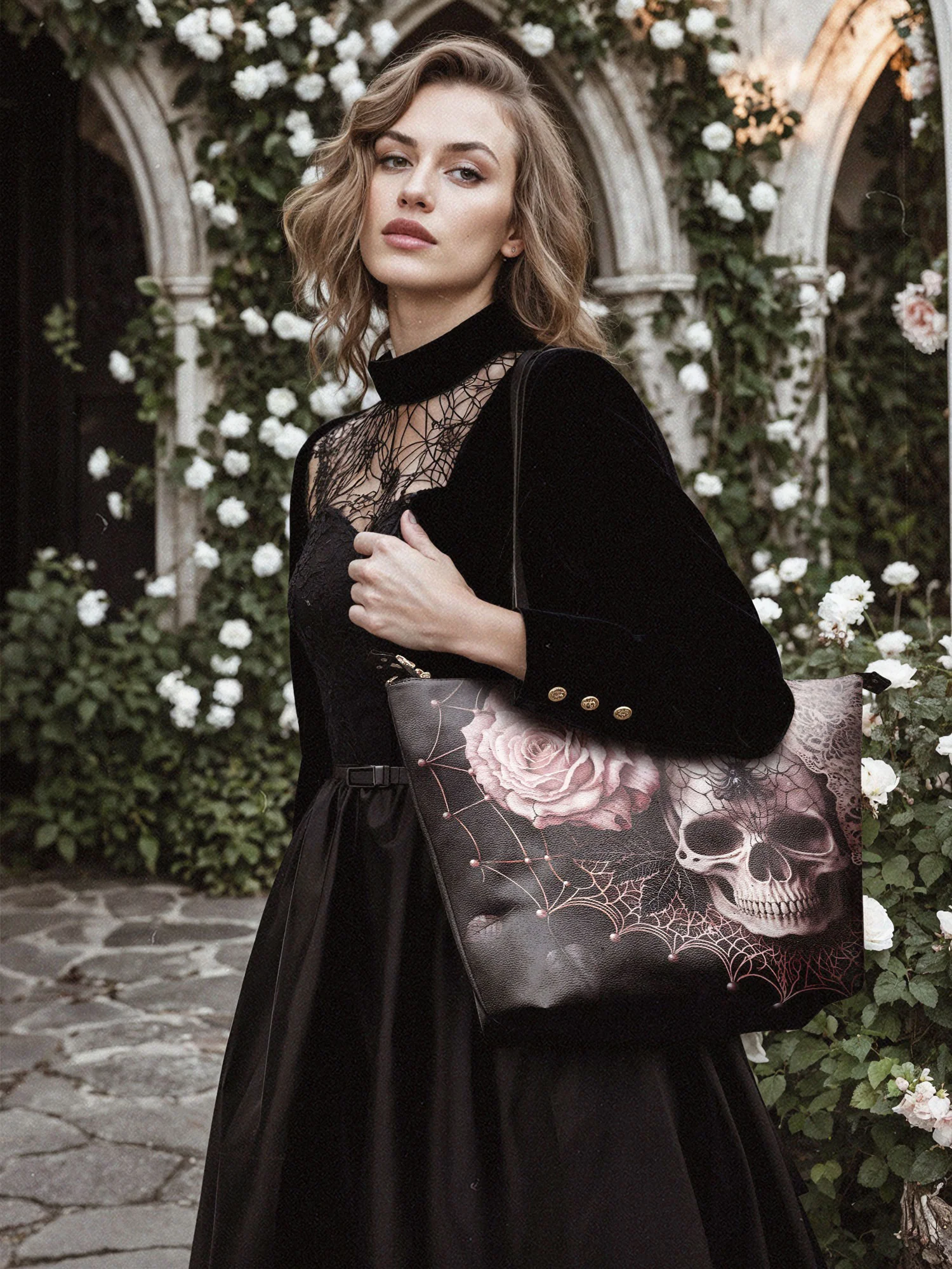 "Venomina" Leather Tote Bag - Image 4