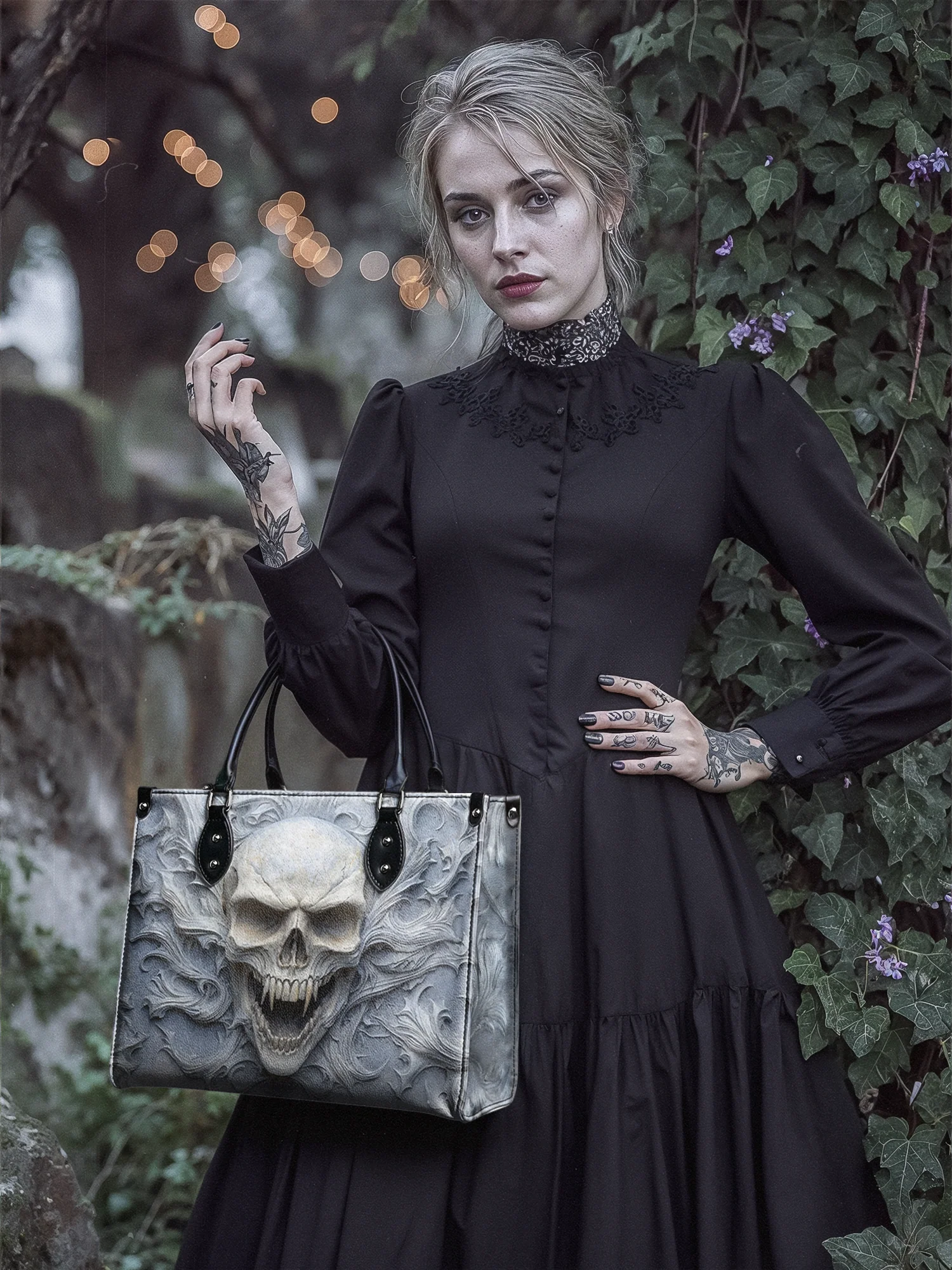 "Wraithbone" - Black Interior - Leather Handbag - Image 4